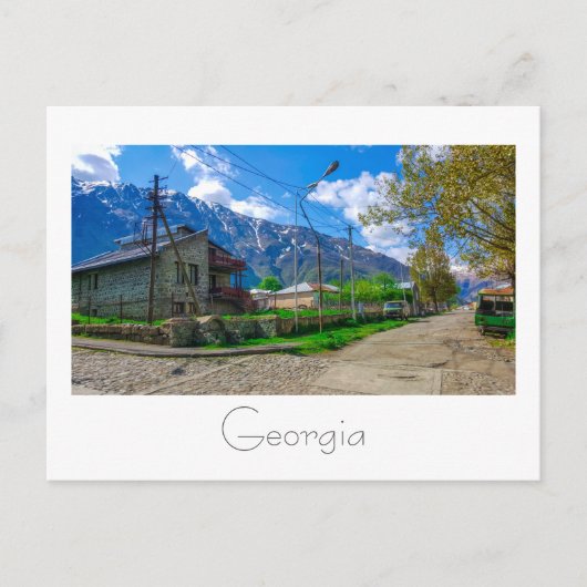 Stepantsminda Kazbegi Georgia Kaukasus Briefkaart (Voorkant)