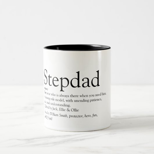 Stepdad Definition Fathers Day Modern Fun Tweekleurige Koffiemok (Center)