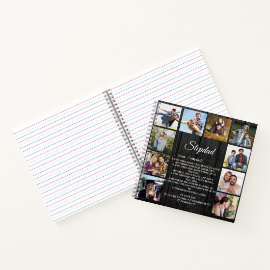 Stepdad Definition met Custom 10 Photo & Names Notitieboek (Binnen)