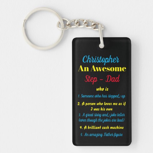 Stepdad Fathers Day Quote Acryl Sleutelhanger (Voorkant)