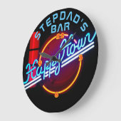 STEPDAD Mancave Bar Den Horloge Neon - Personnalis (Angle)
