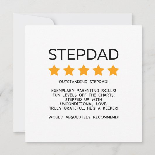 Stepdad Vaderdag of Stepdad Verjaardag Kaart (Voorkant)