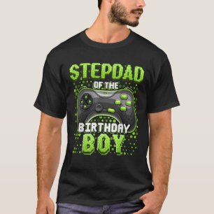 Stepdad van de Birthday Boy Matching Family Video T-shirt