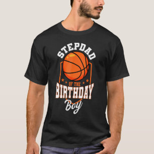 Stepdad van het Birthday Boy Basketball Theme Bday T-shirt