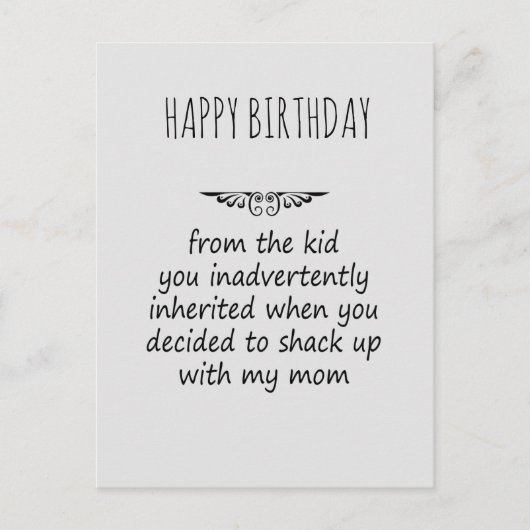 Stepfather Gift Briefkaart (Voorkant)