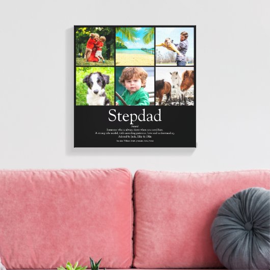 Stepfather Stepdad Definition 6 Photo Fun Black Canvas Afdruk (Insitu (Woonkamer))