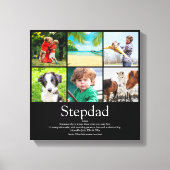 Stepfather Stepdad Definition 6 Photo Fun Black Canvas Afdruk (Voorkant)