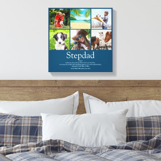 Stepfather, Stepdad Definition 6 Photo Fun Blue Canvas Afdruk (Insitu (Slaapkamer))