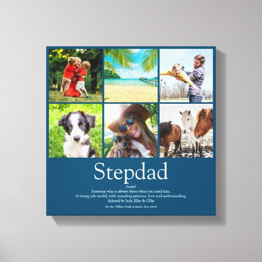 Stepfather, Stepdad Definition 6 Photo Fun Blue Canvas Afdruk (Voorkant)
