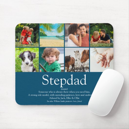 Stepfather Stepdad Definition 8 Photo Fun Blue Muismat (Met muis)
