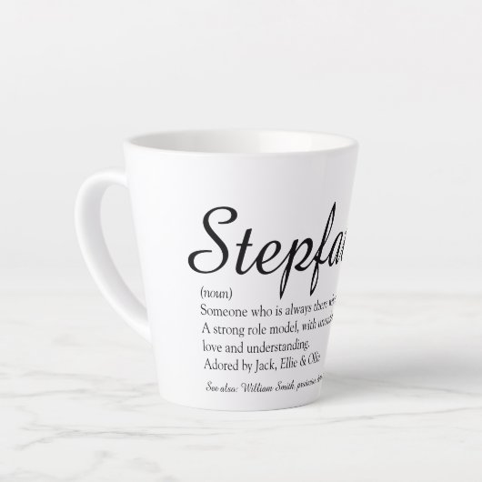 Stepfather, Stepdad Definition Chic Script Fun Latte Mok (Linkerhoek)