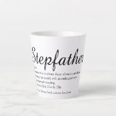 Stepfather, Stepdad Definition Chic Script Fun Latte Mok (Voorkant)