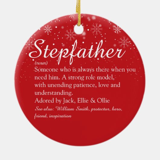 Stepfather Stepdad Definition Fotokerstmis Keramisch Ornament (Achterkant)