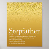 Stepfather, Stepdad Definition Gold Glitter Poster (Voorkant)