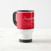 Stepfather Stepdad Definition Modern Script Red Reisbeker (Voorkant links)