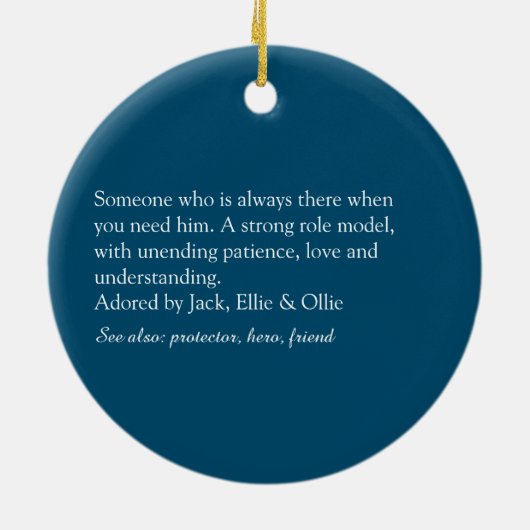 Stepfather Stepdad Quote Modern Elegant Script Keramisch Ornament (Achterkant)