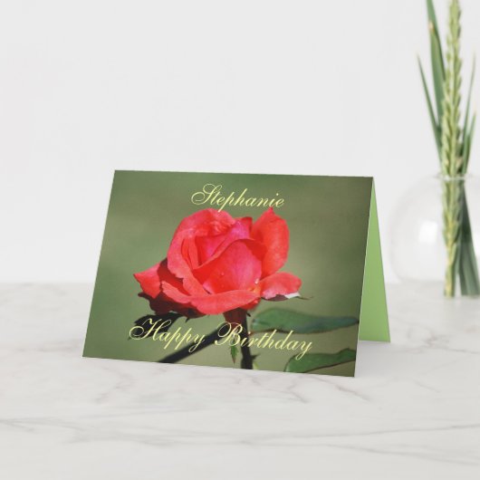 Stephanie Happy Birthday Scarlet Carte Rose (Devant)