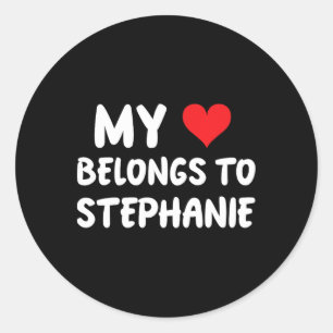 Stephanie - Mijn hart is van Stephanie - Liefde Ronde Sticker
