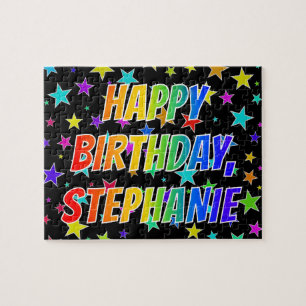 "STEPHANIE" Voornaam, geun "HAPPY BIRTHDAY" Legpuzzel