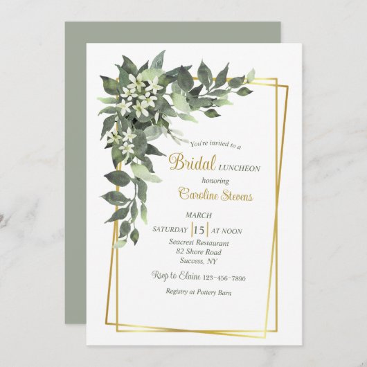 Stephanotis Cascade Invitation Kaart (Voorkant / Achterkant)