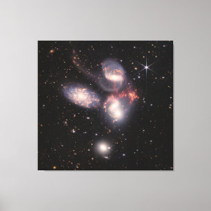 Stephan's Quintet 5 sterrenstelsels diep veld Jame Canvas Afdruk