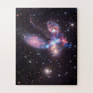 Stephan's Quintet Galaxies Hubble & JWST Legpuzzel