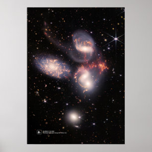 Stephan's Quintet, Hickson Compact Group 92 (JWST) Poster