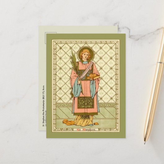 Stephen de Proto-Martyr (RLS 17) Briefkaart (Voorkant / Achterkant in situ)