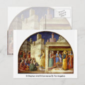 Stephen en St.Lawrence van Fra Angelico Briefkaart (Voorkant / Achterkant)