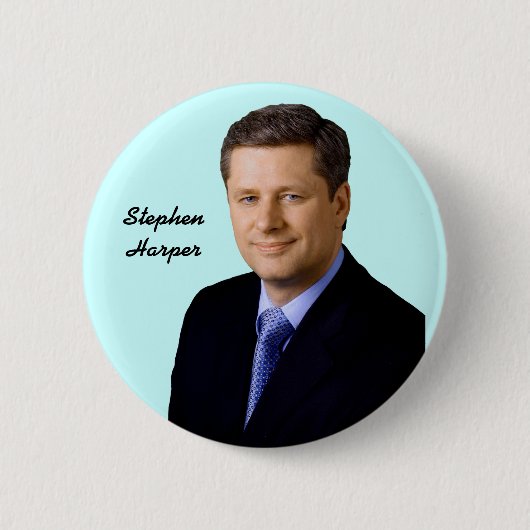 Stephen Harper Ronde Button 5,7 Cm (Voorkant)