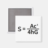 Stephen Hawkin Black Hole Entropy Formule Magnet (Recto/Verso)