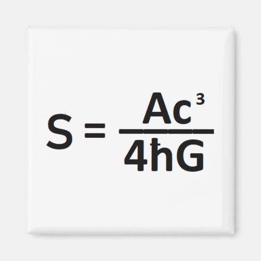 Stephen Hawkin Black Hole Entropy Formule Magnet (Devant)