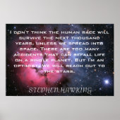 Stephen Hawking citation poster de l'espace (Devant)