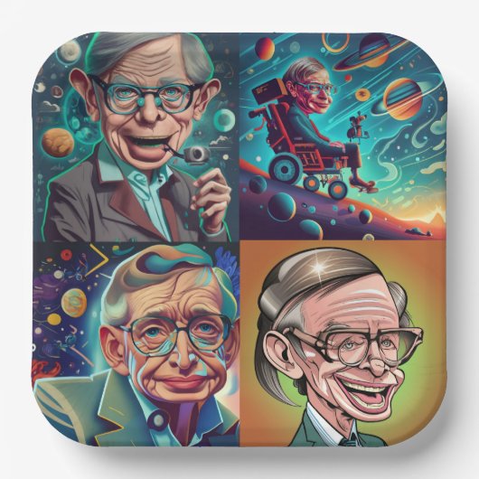 Stephen Hawking Genius Papieren Bordje (Voorkant)