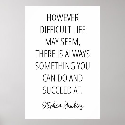 Stephen Hawking Inspirerend Quote Poster (Voorkant)