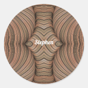 STEPHEN ~  schaduwen van bruine fractal ~ Ronde Sticker