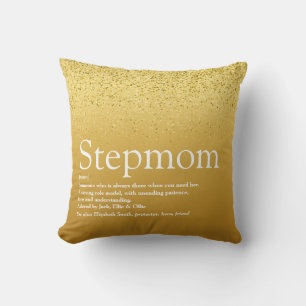 Stepmama Stepmoeder Definition Gold Glitter Kussen