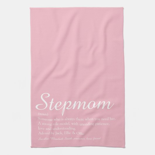 Stepmama Stepmoeder Definition Roze Theedoek (Verticaal)