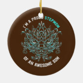 Stepmoeder Son Moederdag Bonus Mama Floral Keramisch Ornament (Achterkant)