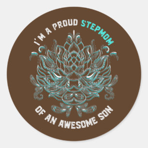 Stepmoeder Son Moederdag Bonus Mama Floral Ronde Sticker