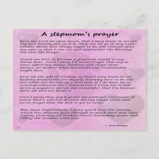 Stepmom's prayer versie 2 briefkaart (Voorkant)