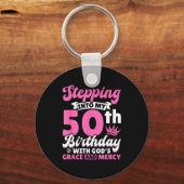Stepng Into My 50th Birthday With Gods Grace And M Sleutelhanger (Voorkant)