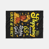 Stepng Into My 65th Birthday Christian Afro Women Fleece Deken (Voorkant (Horizontaal))