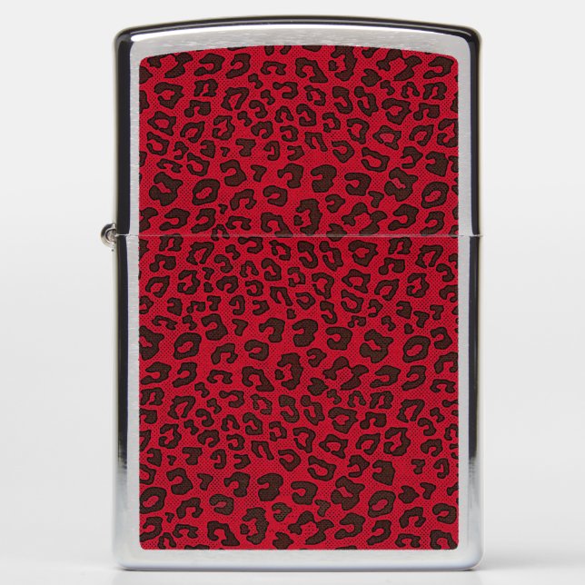 Steppled Cranberry Red Leopard Print (Voorkant)