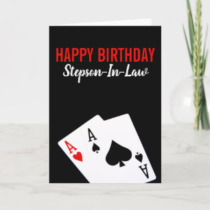 Stepson-in-Law Poker Birthday Card Kaart