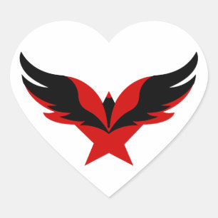 Ster Adelaar Vogel voor Prestatie en Vrijheid Hart Sticker
