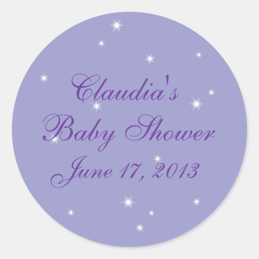 Ster Baby shower Envelope Ronde Sticker (Voorkant)