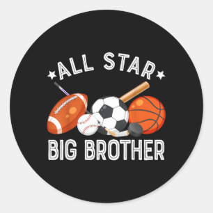 Ster Big Brother Van De Verjaardag Basball Voetbal Ronde Sticker