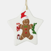 Ster kerstversiering, Gingerbrood Man Keramisch Ornament (Rechts)
