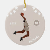 Ster-Kind Ster-team nummer van de Basketball Playe Keramisch Ornament (Voorkant)